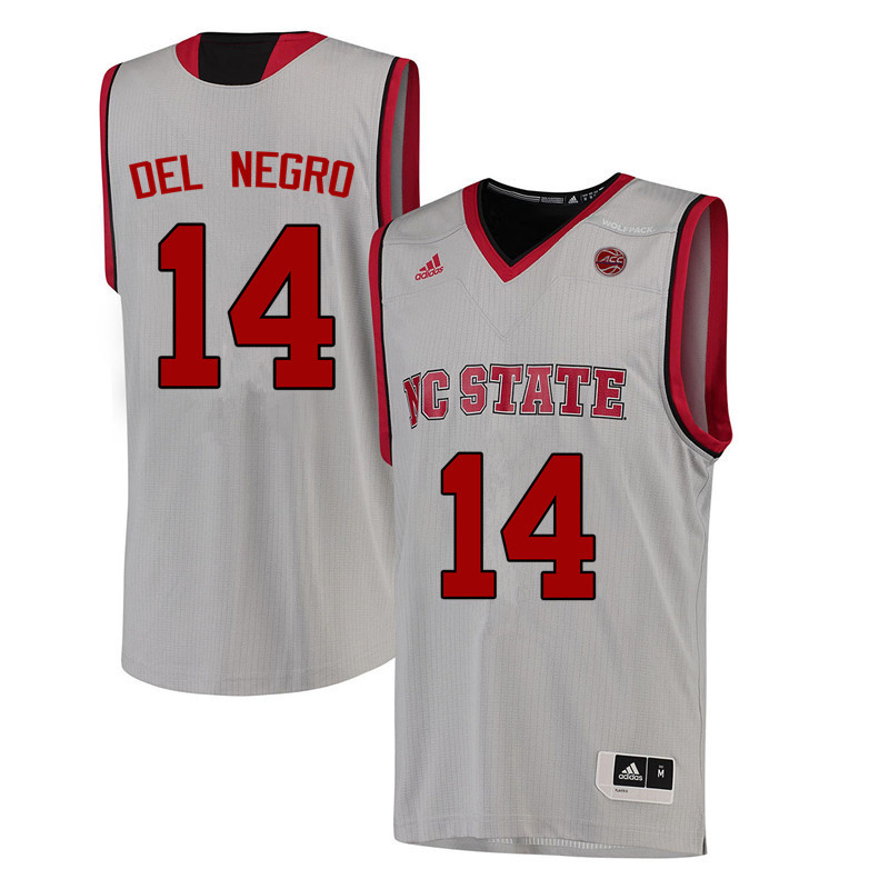 Men NC State Wolfpack #14 Vinny Del Negro College Basketball Jerseys-White - Click Image to Close
